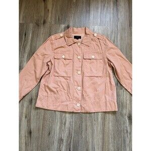 J Crew Safari Utility Shacket Jacket Size Small Light Salmon Color